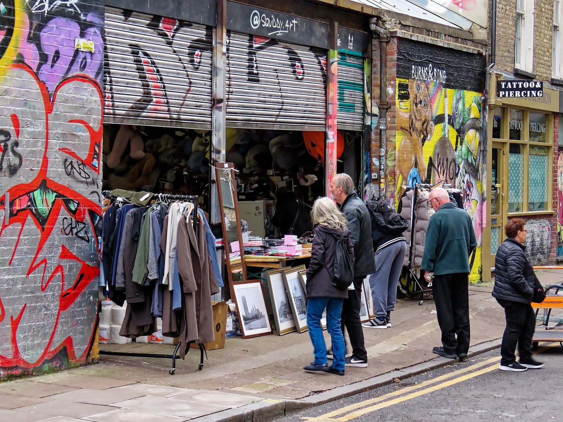Market stalls on a high street