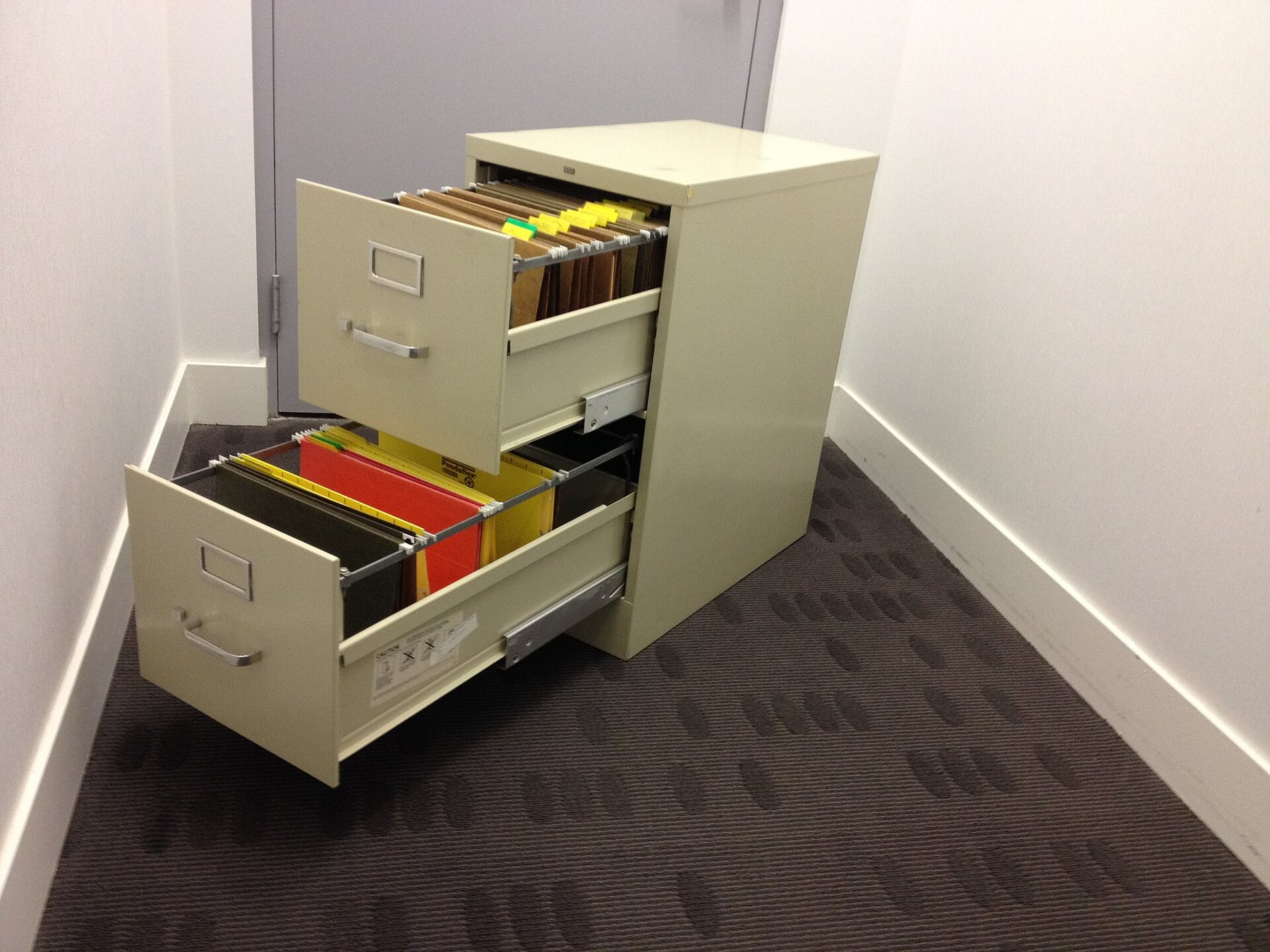 Archive cabinet holding case files
