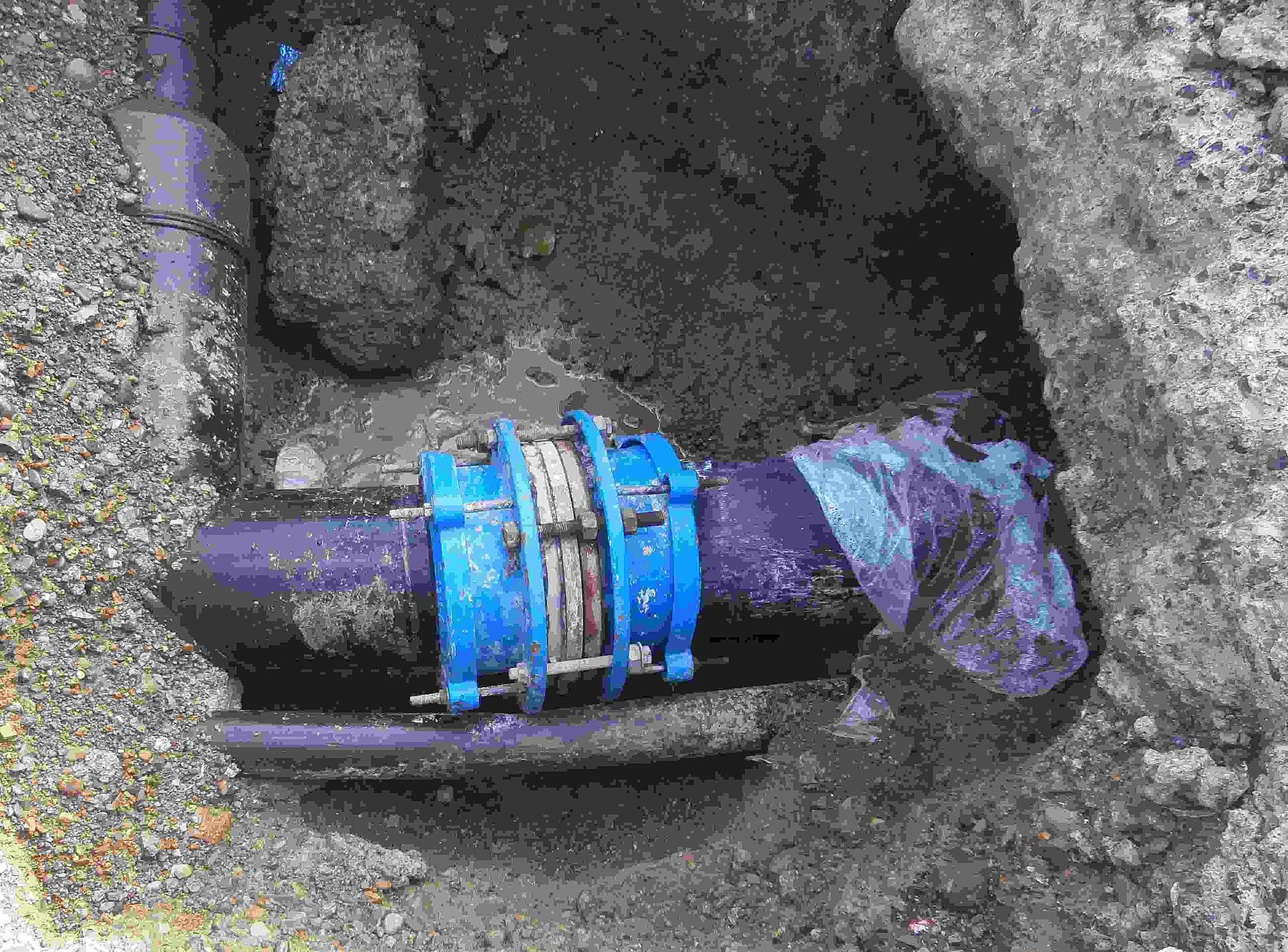 Home Water pipe leaking underground